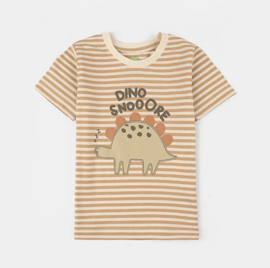 Infant Boys PC Jersey Night Suit (Dino) - Warm Sand